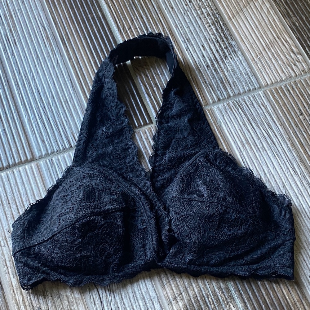 🎁Free Press Black Lace Halter Bra